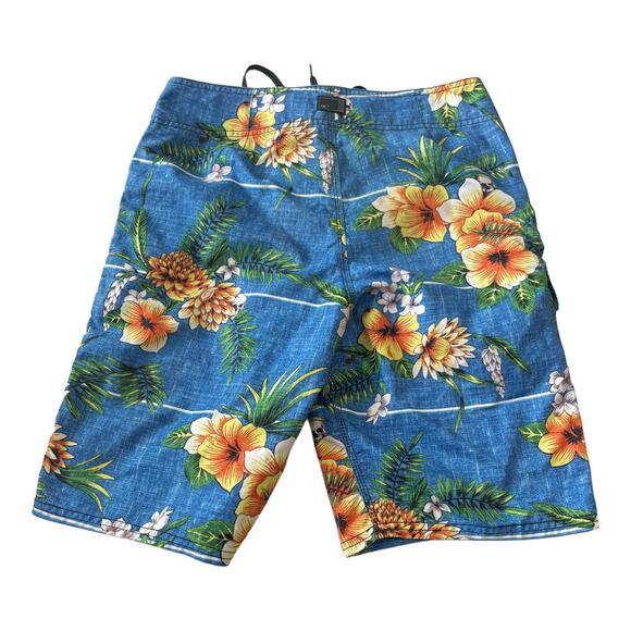 O'Neill Mens Size 28 Boardshorts Swim Surf Trunks Beach Blue Floral Hawaiian - Picture 2 of 9